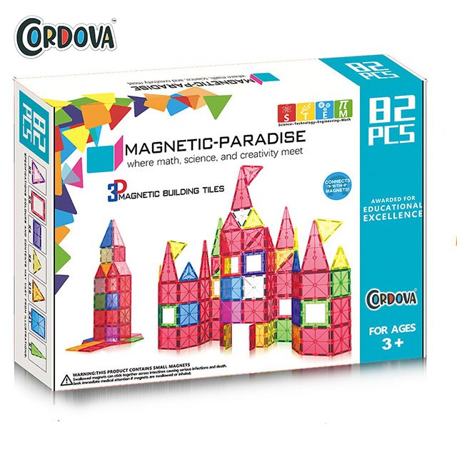 Cordova 100-Piece Magnetic Tiles STEM Building Blocks Set for Kids