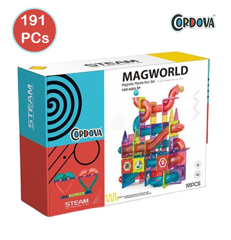 Cordova Magnetic Marble Run 191-Piece STEM Building Set for Kids