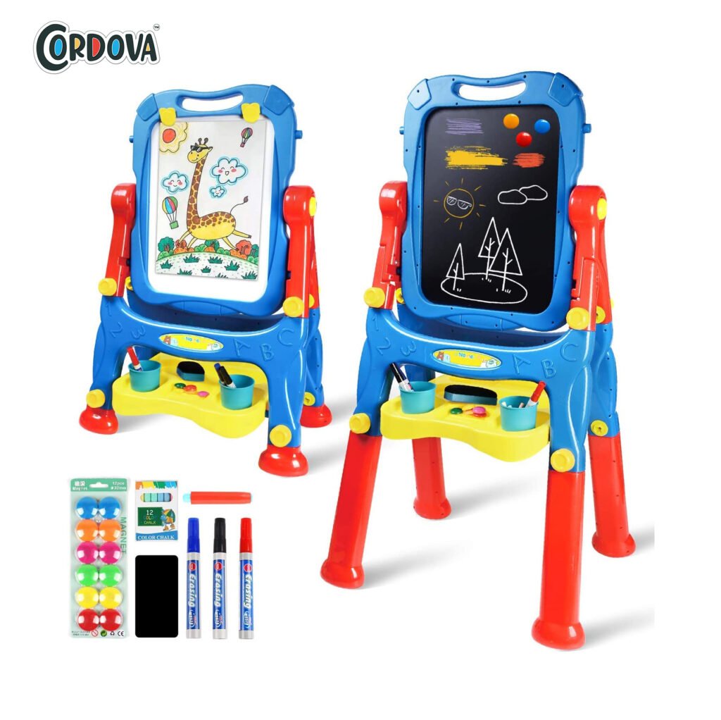 Cordova Double-Sided Magnetic Art Easel | Adjustable Height Drawing Board