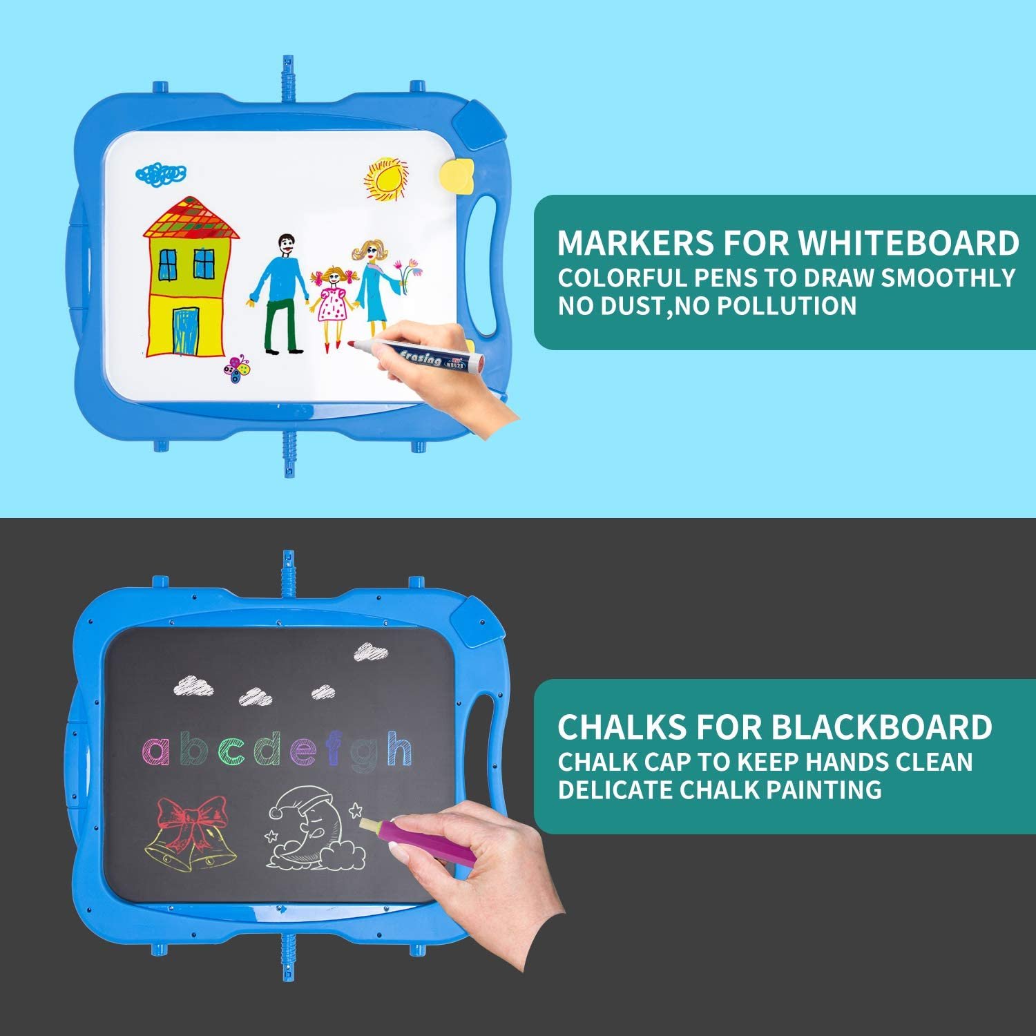 Cordova Double-Sided Magnetic Art Easel | Adjustable Height Drawing Board - Image 4