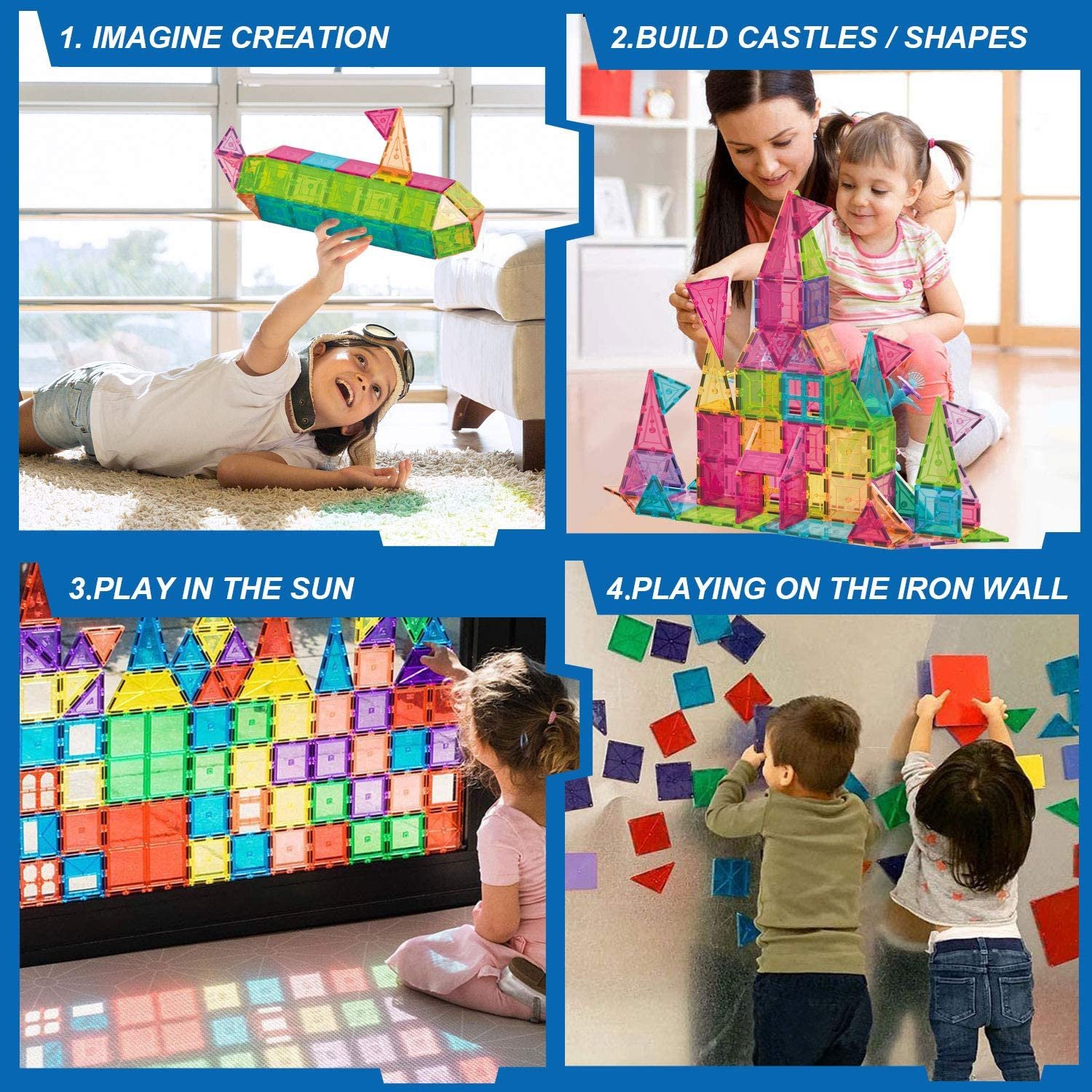 Cordova 82-Piece Magnetic Tiles STEM Building Blocks Set for Kids - Image 5