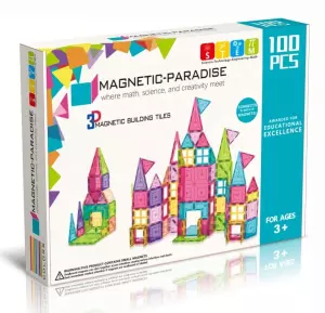 100-Piece Magnetic Tiles Building Set | STEM Educational Toy