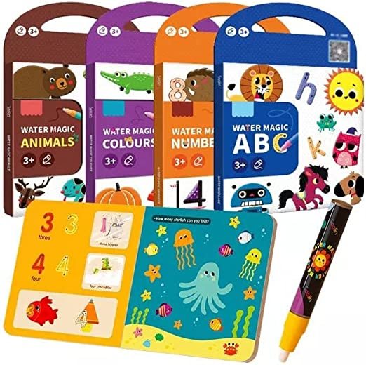Magic Water Coloring Book | Reusable Water Reveal Activity Book - Image 5