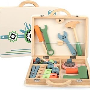 Wooden Tool Box Building Set for Kids | STEM Construction Toy