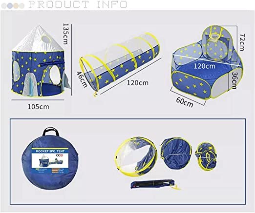 3-in-1 Kids Crawling Play Tunnel Tent for Boys & Girls - Image 4