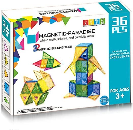 36-Piece 3D Magnetic Tiles Building Set | Educational STEM Toy