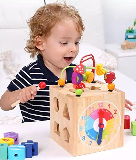 Wooden Baby Activity Cube | Childhood Education Gift Set - Image 2