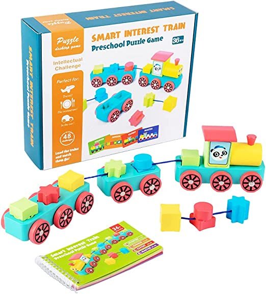 Montessori Wooden Three-Section Train Toy for Kids 3+