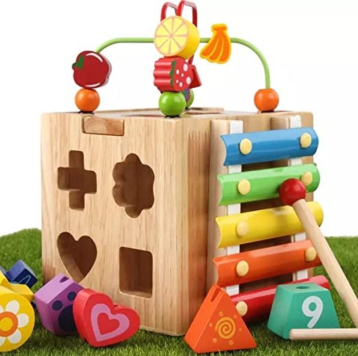 Wooden Baby Activity Cube | Childhood Education Gift Set - Image 4