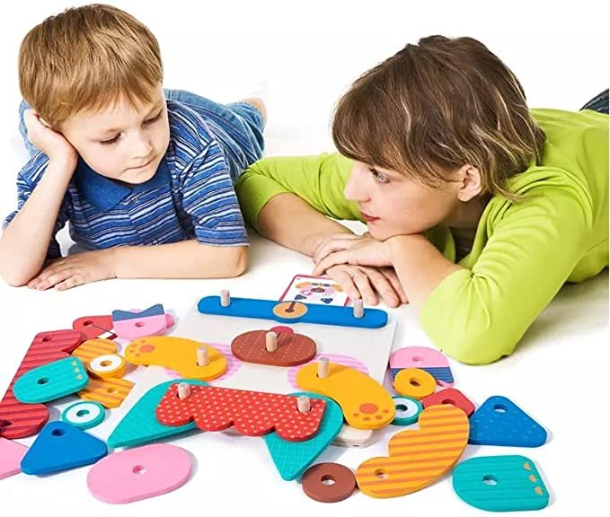 36-Piece Montessori Wooden Word & Animal Practice Toy Set - Image 3