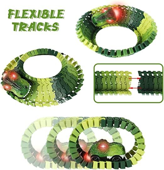 Dinosaur Race Track Train Set | 142-Piece Toddler Building Toy - Image 2