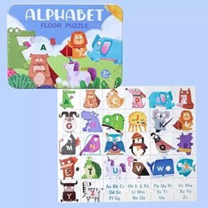 Wooden Alphabet Number & Animal Cognitive Puzzle for Toddlers