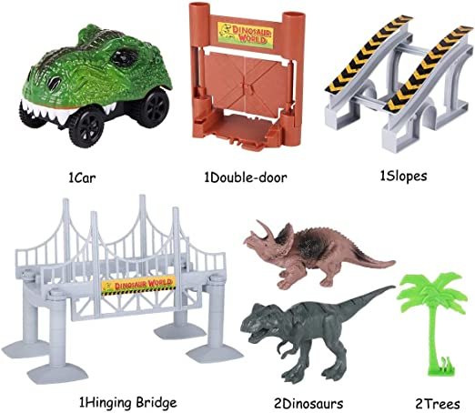 Dinosaur Race Track Train Set | 142-Piece Toddler Building Toy - Image 4