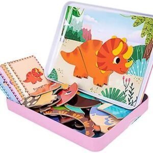 Magnetic Dinosaur Puzzle Wooden Game for Kids | Educational Toy