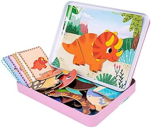 Magnetic Dinosaur Puzzle Wooden Game for Kids | Educational Toy
