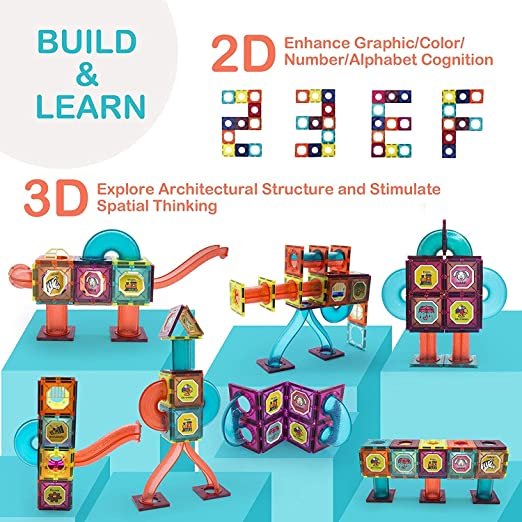 191-Piece 3D Magnetic Marble Run Set | STEM Building Toy - Image 7
