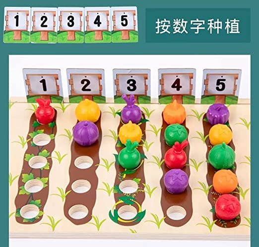 Vegetables & Fruits Color Sorting Cup Counting Toy for Toddlers - Image 2
