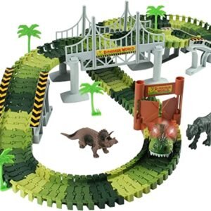 Dinosaur Race Track Train Set | 142-Piece Toddler Building Toy