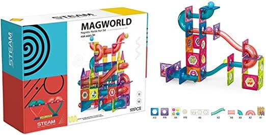 191-Piece 3D Magnetic Marble Run Set | STEM Building Toy