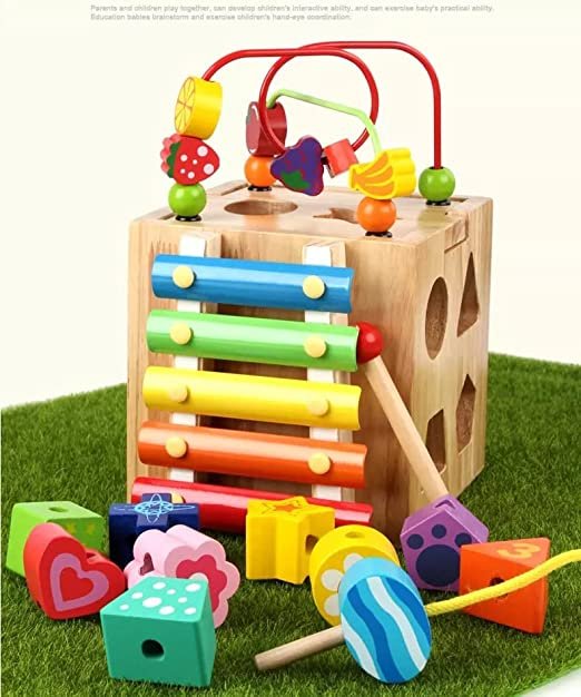 Wooden Baby Activity Cube | Childhood Education Gift Set