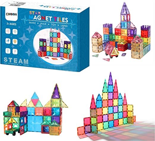 182-Piece 3D Star Magnetic Tiles Set for Learning & Creativity