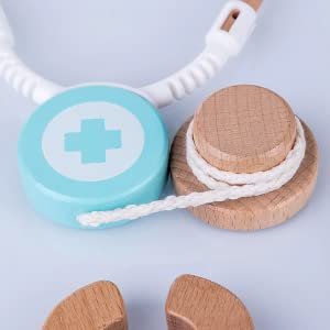 Wooden Doctor's Case Medical Toy Set for Kids Role Play - Image 3