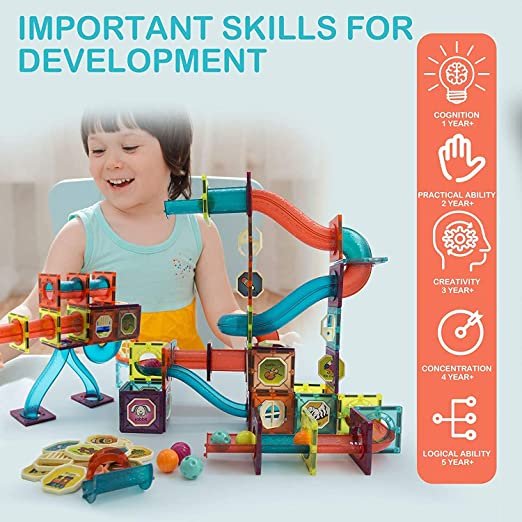 191-Piece 3D Magnetic Marble Run Set | STEM Building Toy - Image 6