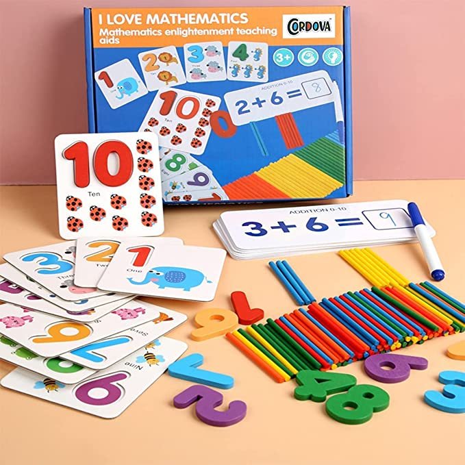 Abacus Math Game with Counting Sticks & Puzzle Cards | Learning Toy