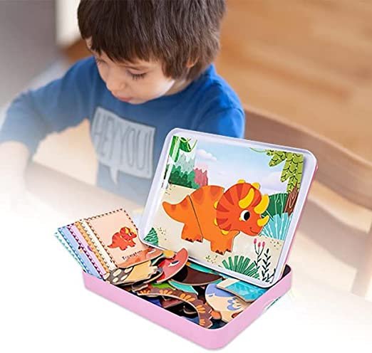 Magnetic Dinosaur Puzzle Wooden Game for Kids | Educational Toy - Image 5