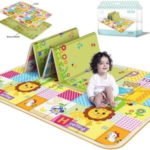 Baby Play Mat & Crawling Foam Mat with Anti-Slip Rubber Backing