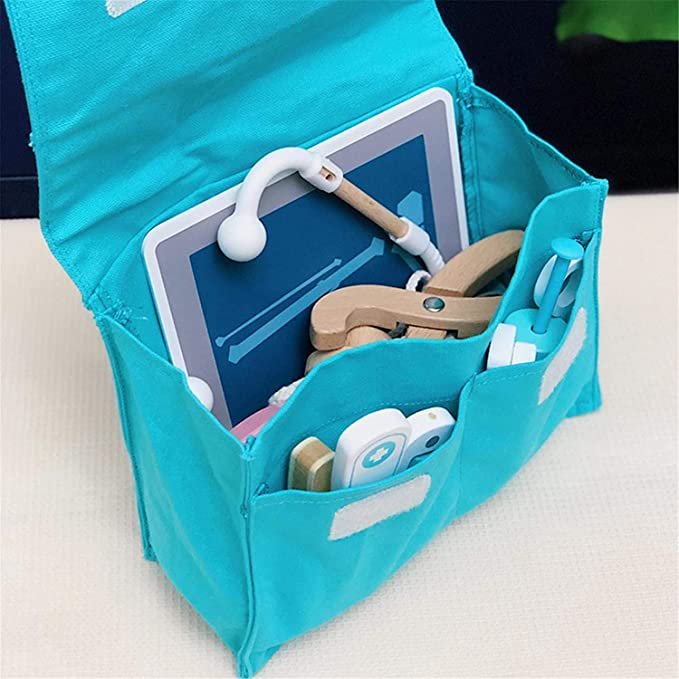 Wooden Doctor's Case Medical Toy Set for Kids Role Play - Image 7