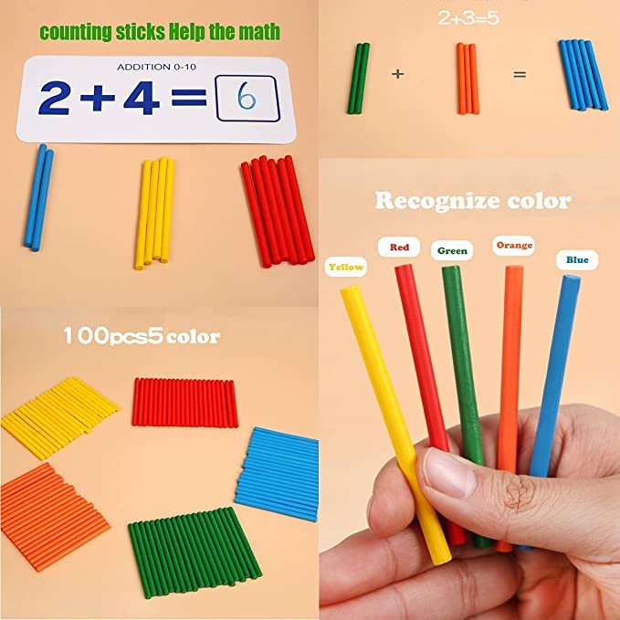 Abacus Math Game with Counting Sticks & Puzzle Cards | Learning Toy - Image 4