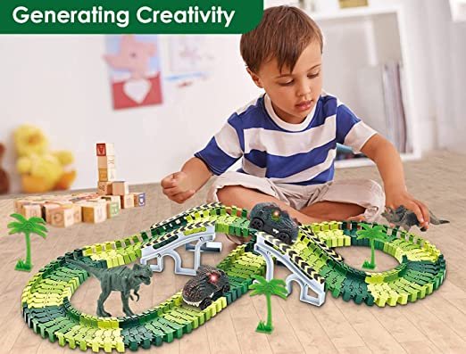 Dinosaur Race Track Train Set | 142-Piece Toddler Building Toy - Image 6