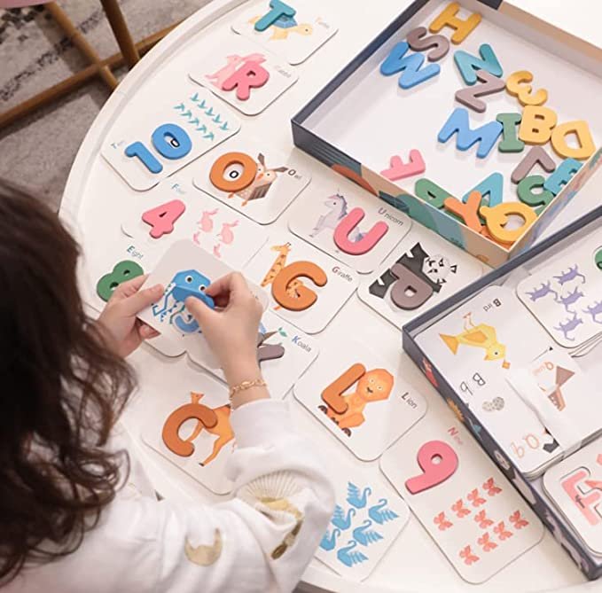 46-Piece ABC Alphabet & Number Animal Flash Cards for Kids 3+ - Image 4