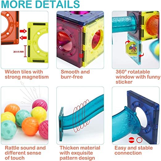 191-Piece 3D Magnetic Marble Run Set | STEM Building Toy - Image 2