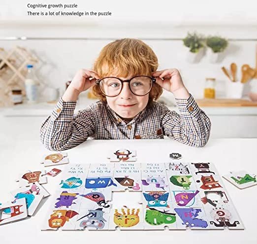 Wooden Alphabet Number & Animal Cognitive Puzzle for Toddlers - Image 5
