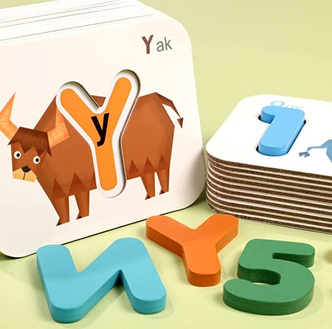 46-Piece ABC Alphabet & Number Animal Flash Cards for Kids 3+ - Image 2