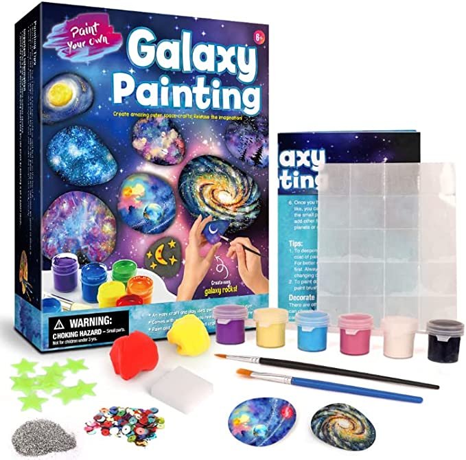 DIY Galaxy Rock Painting Arts & Crafts Kit for Kids 5+