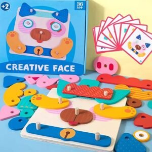 36-Piece Montessori Wooden Word & Animal Practice Toy Set