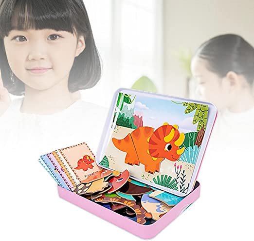 Magnetic Dinosaur Puzzle Wooden Game for Kids | Educational Toy - Image 6