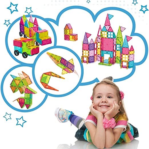 100-Piece Magnetic Tiles Building Set | STEM Educational Toy - Image 6
