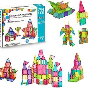 28-Piece Premium Magnetic Tiles Set | STEM Educational Toy