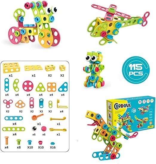 115-Piece Geometry STEM Construction Building Block Set - Image 4