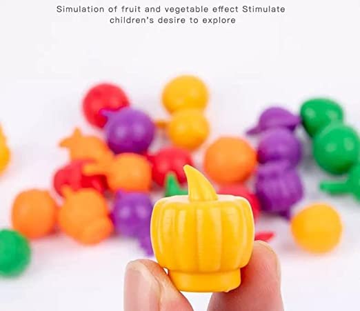Vegetables & Fruits Color Sorting Cup Counting Toy for Toddlers - Image 6