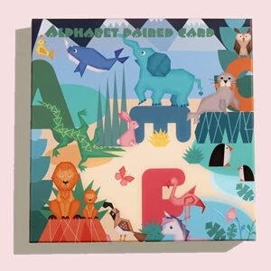 46-Piece ABC Alphabet & Number Animal Flash Cards for Kids 3+