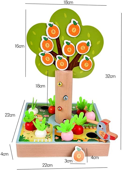 3-in-1 Pulling Radish Game | Happy Farm Wooden Toy for Kids 3+ - Image 4