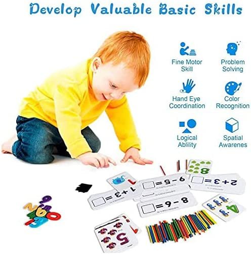 Abacus Math Game with Counting Sticks & Puzzle Cards | Learning Toy - Image 7